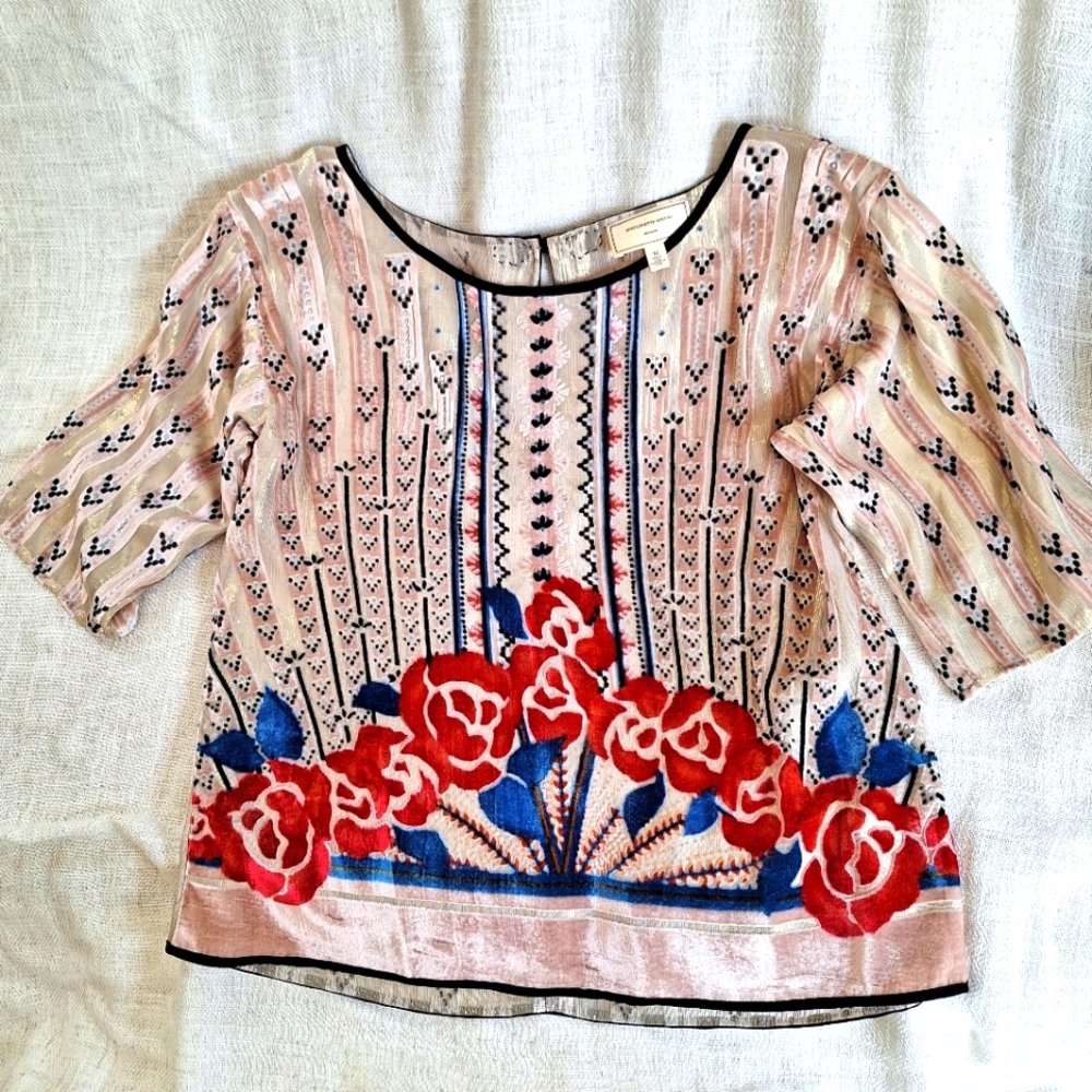 Anthropologie Moulinette Soeurs vetements short sleeve blouse XS